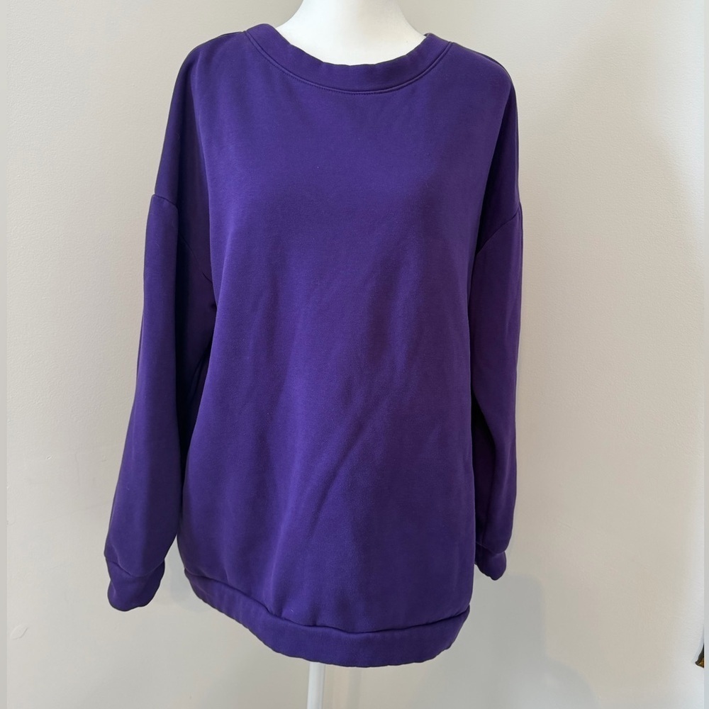 Fabletics Women's Size L Purple Nina Lace-Back Pullover Activewear Sweatshirt
